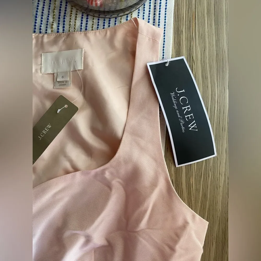 J.Crew Mae Dress Classic Faille Ligh Pink Sleeveless Sz 6 NWT